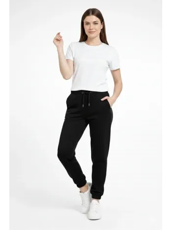 Kadın Jogger Eşofman Altı Rahat Kalıp, Cepli, Lastikli Paça, Günlük Spor Pantolon - Siyah