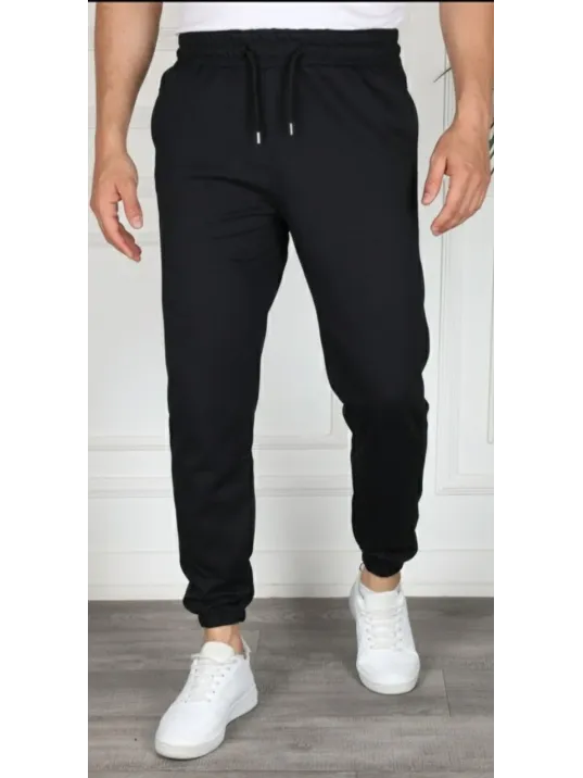 Erkek Jogger Eşofman Altı Rahat Kalıp, Cepli, Lastikli Paça, Günlük Spor Pantolon - Siyah Erkek Jogger Eşofman Altı Rahat Kalıp, Cepli, Lastikli Paça, Günlük Spor Pantolon - Siyah