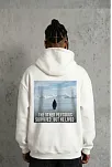 Siyah Oversize Hoodie - Sırt Baskılı "survivor Penguin" Temalı, Felsefi Yazılı Kapüşonlu Sweatshirt - Beyaz