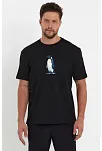Erkek Oversize Tişört - Sırt Baskılı "survivor Penguin" Temalı, Felsefi Yazılı Bisiklet Yaka Tişört - Siyah Erkek Oversize Tişört - Sırt Baskılı "survivor Penguin" Temalı, Felsefi Yazılı Bisiklet Yaka Tişört - Siyah