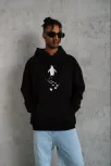 Erkek Nihilist Penguen Temalı Oversize Kapüşonlu Sweatshirt - Siyah Erkek Nihilist Penguen Temalı Oversize Kapüşonlu Sweatshirt - Siyah