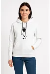 Kadın Nihilist Penguen Temalı Oversize Kapüşonlu Sweatshirt - Beyaz