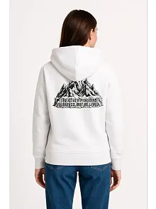 Kadın Nihilist Penguen Temalı Oversize Kapüşonlu Sweatshirt - Beyaz