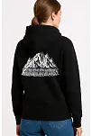 Kadın Nihilist Penguen Temalı Oversize Kapüşonlu Sweatshirt - Siyah