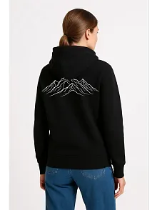Kadın Nihilist Penguen Özel Tasarım Oversize Kapüşonlu Sweatshirt - Siyah