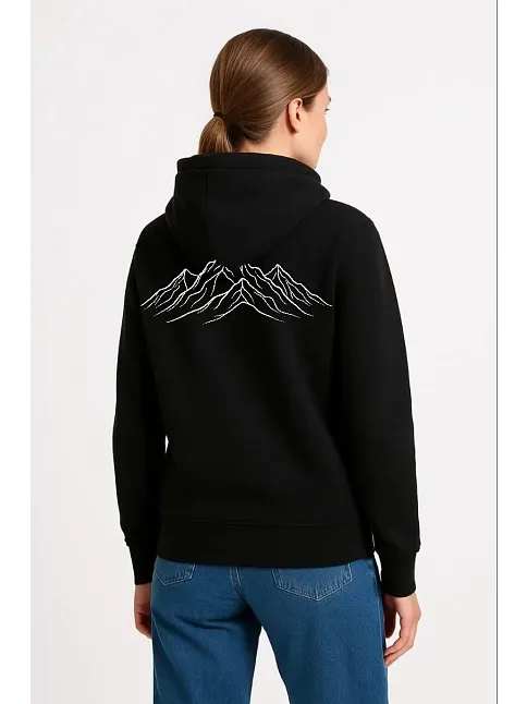 Kadın Nihilist Penguen Özel Tasarım Oversize Kapüşonlu Sweatshirt - Siyah