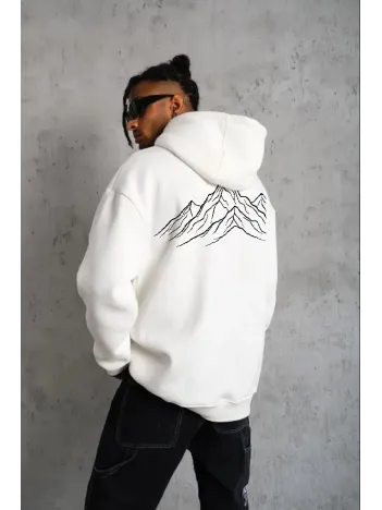 Erkek Nihilist Penguen Özel Tasarım Oversize Kapüşonlu Sweatshirt - Beyaz Erkek Nihilist Penguen Özel Tasarım Oversize Kapüşonlu Sweatshirt - Beyaz