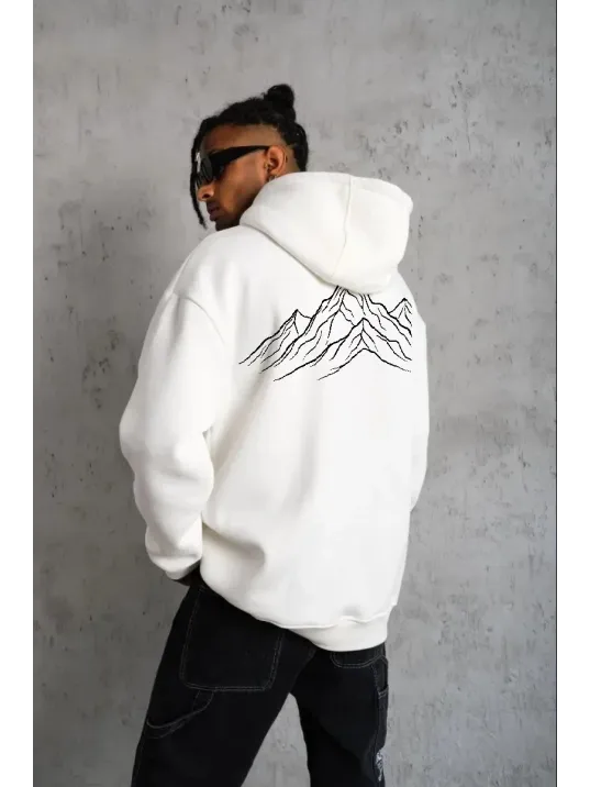 Erkek Nihilist Penguen Özel Tasarım Oversize Kapüşonlu Sweatshirt - Beyaz Erkek Nihilist Penguen Özel Tasarım Oversize Kapüşonlu Sweatshirt - Beyaz