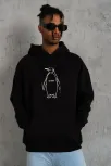 Erkek Nihilist Penguen Özel Tasarım Oversize Kapüşonlu Sweatshirt - Siyah Erkek Nihilist Penguen Özel Tasarım Oversize Kapüşonlu Sweatshirt - Siyah