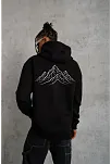 Erkek Nihilist Penguen Özel Tasarım Oversize Kapüşonlu Sweatshirt - Siyah