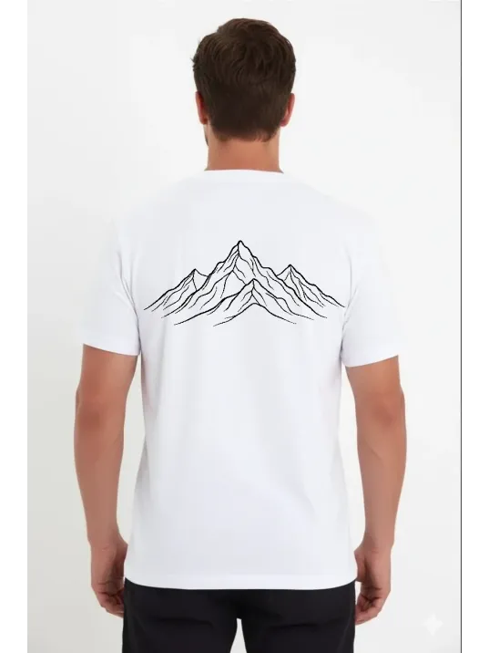 Erkek Nihilist Penguen Özel Tasarım Oversize Bisiklet Yaka Tişört - Beyaz