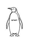 Erkek Nihilist Penguen Özel Tasarım Oversize Bisiklet Yaka Tişört - Beyaz