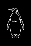 Erkek Nihilist Penguen Özel Tasarım Oversize Bisiklet Yaka Tişört - Siyah