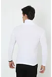 Erkek Kaşkorse Boğazlı Full Likralı Fitilli Body Kazak - Beyaz