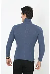 Erkek Kaşkorse Boğazlı Full Likralı Fitilli Body Kazak - İndigo