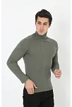 Erkek Kaşkorse Boğazlı Full Likralı Fitilli Body Kazak - Haki
