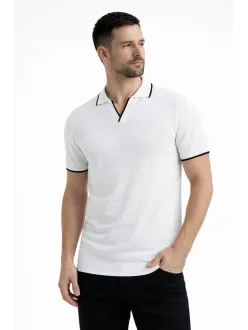 Erkek 3’lü Paket Triko Yakalı Düğmesiz Açık Yaka Fitilli Kısa Kollu Regular Fit Tişört - Bej, Beyaz, Mint Yeşili Erkek 3’lü Paket Triko Yakalı Düğmesiz Açık Yaka Fitilli Kısa Kollu Regular Fit Tişört - Bej, Beyaz, Mint Yeşili