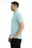 Erkek 2’li Paket Triko Yakalı Düğmesiz Açık Yaka Fitilli Kısa Kollu Regular Fit Tişört - Lacivert & Mint Yeşili