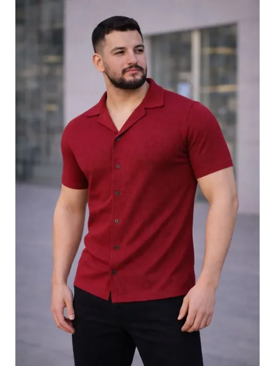 Erkek Waffle Dokuma Açık Yakalı Düğmeli Regular Kalıp 3’lü Gömlek Seti - Siyah, Kırmızı, Beyaz Erkek Waffle Dokuma Açık Yakalı Düğmeli Regular Kalıp 3’lü Gömlek Seti - Siyah, Kırmızı, Beyaz