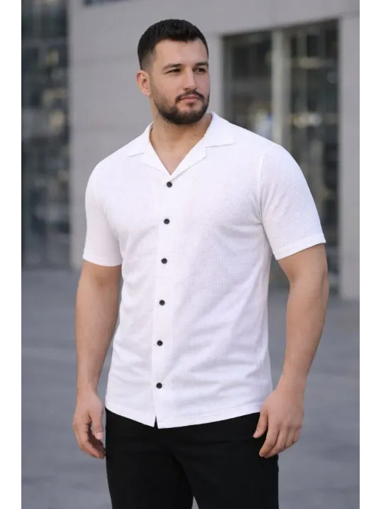 Erkek Waffle Dokuma Açık Yakalı Düğmeli Regular Kalıp 3’lü Gömlek Seti - Siyah, Beyaz, Gri Erkek Waffle Dokuma Açık Yakalı Düğmeli Regular Kalıp 3’lü Gömlek Seti - Siyah, Beyaz, Gri