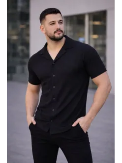 Erkek Waffle Dokuma Açık Yakalı Düğmeli Regular Kalıp 3’lü Gömlek Seti - Siyah, Beyaz, Gri Erkek Waffle Dokuma Açık Yakalı Düğmeli Regular Kalıp 3’lü Gömlek Seti - Siyah, Beyaz, Gri