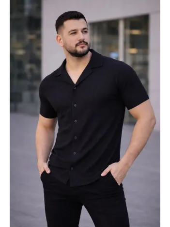 Erkek Waffle Dokuma Açık Yakalı Düğmeli Regular Kalıp 3’lü Gömlek Seti - Siyah, Beyaz, Gri Erkek Waffle Dokuma Açık Yakalı Düğmeli Regular Kalıp 3’lü Gömlek Seti - Siyah, Beyaz, Gri