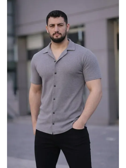 Erkek Waffle Dokuma Açık Yakalı Düğmeli Regular Kalıp 3’lü Gömlek Seti - Siyah, Beyaz, Gri Erkek Waffle Dokuma Açık Yakalı Düğmeli Regular Kalıp 3’lü Gömlek Seti - Siyah, Beyaz, Gri