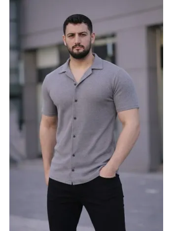 Erkek Waffle Dokuma Açık Yakalı Düğmeli Regular Kalıp 2’li Gömlek Seti - Beyaz & Gri Erkek Waffle Dokuma Açık Yakalı Düğmeli Regular Kalıp 2’li Gömlek Seti - Beyaz & Gri