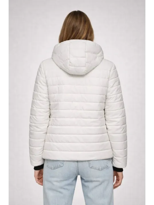 Kadın Şişme Kapüşonlu Fermuarlı Mont Su İtici Kapitone Astarlı Kumaş Cepli Kışlık Rahat Kalıp - Krem Kadın Şişme Kapüşonlu Fermuarlı Mont Su İtici Kapitone Astarlı Kumaş Cepli Kışlık Rahat Kalıp - Krem