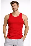 Erkek Fitilli Atlet Sıfır Yaka Slim Fit Arka Baskılı Spor Atlet - Kırmızı