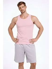 Erkek Fitilli Atlet Sıfır Yaka Slim Fit Arka Baskılı Spor Atlet - Pembe Erkek Fitilli Atlet Sıfır Yaka Slim Fit Arka Baskılı Spor Atlet - Pembe