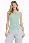 Kadın Fitilli Atlet Sıfır Yaka Slim Fit Arka Baskılı Spor Atlet - Mint Yeşili