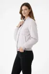 Kadın Premium Bomber Ceket Çıtçıt Kapamalı, Ribana Manşetli, Astarlı, Regular Fit Mont - Beyaz Kadın Premium Bomber Ceket Çıtçıt Kapamalı, Ribana Manşetli, Astarlı, Regular Fit Mont - Beyaz