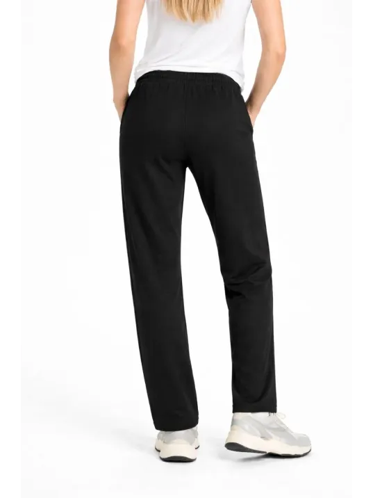 Kadın Düz Paça Beli Lastikli İpli Günlük Spor Eşofman Altı Rahat Fit - Siyah