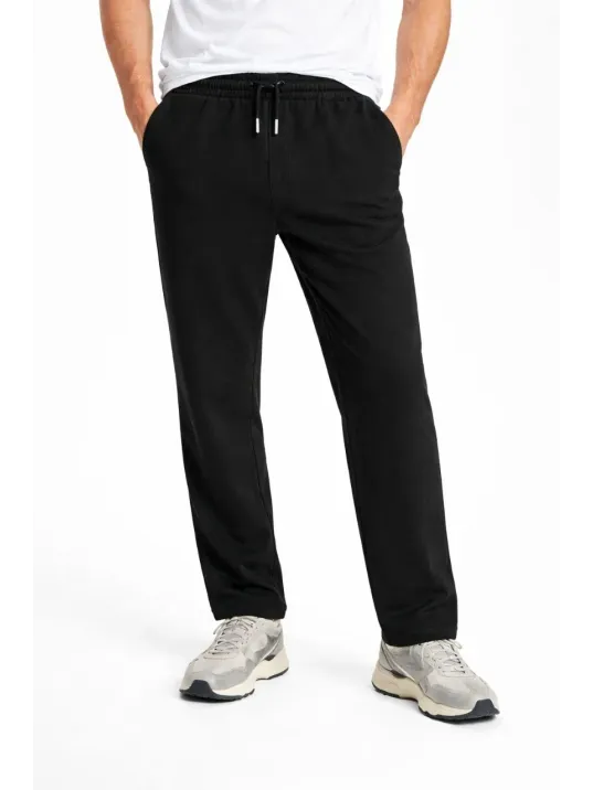 Erkek Düz Paça Beli Lastikli İpli Günlük Spor Eşofman Altı Rahat Fit - Siyah