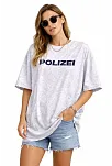 Kadın Asit Yıkamalı Oversize Tişört Ön Ve Arkası Baskılı %100 Pamuk Street Style T-shirt - Beyaz