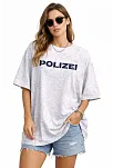 Kadın Asit Yıkamalı Oversize Tişört Ön Ve Arkası Baskılı %100 Pamuk Street Style T-shirt - Beyaz