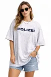 Kadın Asit Yıkamalı Oversize Tişört Ön Ve Arkası Baskılı %100 Pamuk Street Style T-shirt - Beyaz