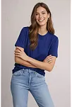 Osy Modal Yumuşak Dokulu Kumaş Kadın Bisiklet Yaka T-shirt - Lacivert