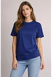 Osy Modal Yumuşak Dokulu Kumaş Kadın Bisiklet Yaka T-shirt - Lacivert
