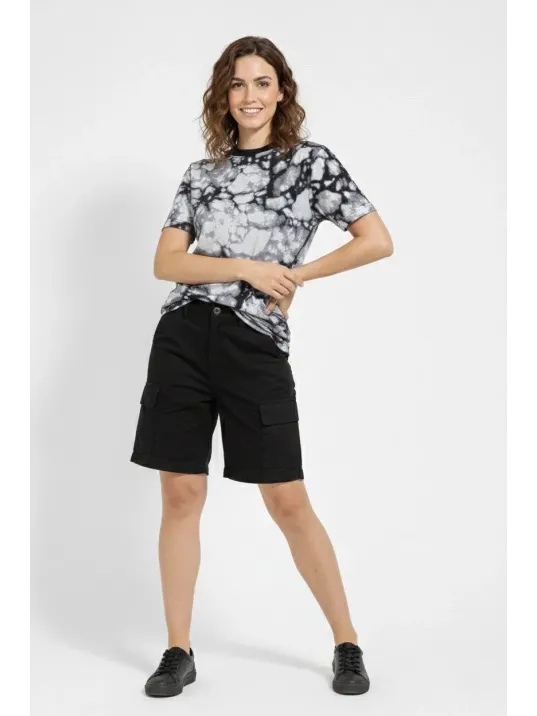 Kadın Siyah Gri Taş Desenli Tişört – Regular Kalıp, Bisiklet Yaka, Dijital Baskılı Modern Tasarım T-shirt - Siyah Kadın Siyah Gri Taş Desenli Tişört – Regular Kalıp, Bisiklet Yaka, Dijital Baskılı Modern Tasarım T-shirt - Siyah