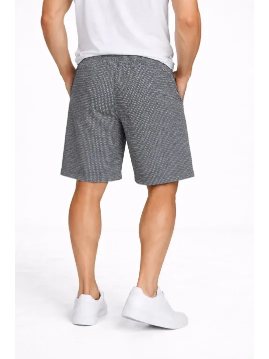 Erkek Pötikareli Şort – Beli Lastikli Bağcıklı, Cepli, Rahat Kesim Günlük Yazlık Şort - Füme