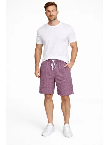 Erkek Pötikareli Şort – Beli Lastikli Bağcıklı, Cepli, Rahat Kesim Günlük Yazlık Şort - Gül Kurusu