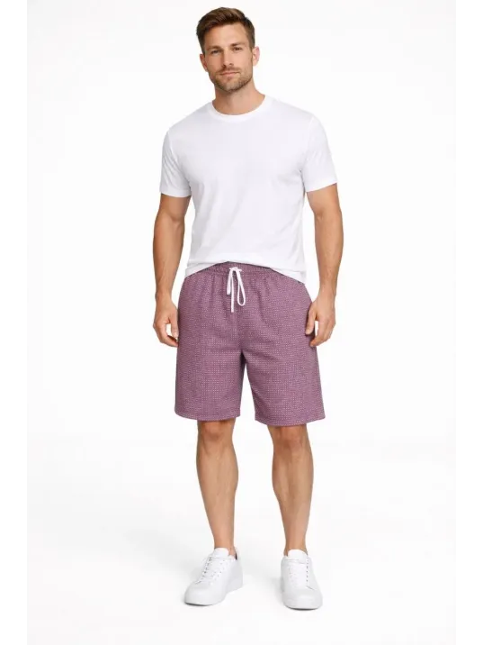 Erkek Pötikareli Şort – Beli Lastikli Bağcıklı, Cepli, Rahat Kesim Günlük Yazlık Şort - Gül Kurusu Erkek Pötikareli Şort – Beli Lastikli Bağcıklı, Cepli, Rahat Kesim Günlük Yazlık Şort - Gül Kurusu