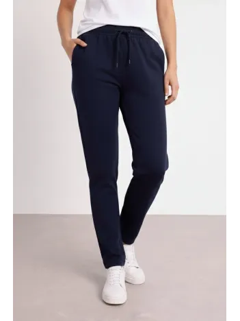 Kadın Düz Paça Beli Lastikli İpli Günlük Spor Eşofman Altı Rahat Fit - Lacivert Kadın Düz Paça Beli Lastikli İpli Günlük Spor Eşofman Altı Rahat Fit - Lacivert