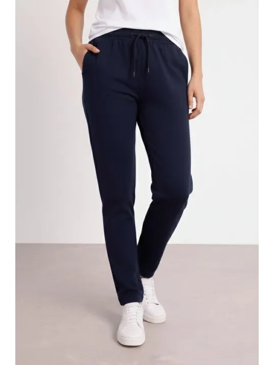 Kadın Düz Paça Beli Lastikli İpli Günlük Spor Eşofman Altı Rahat Fit - Lacivert