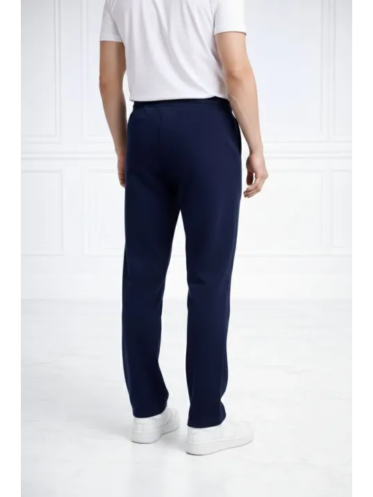 Erkek Düz Paça Beli Lastikli İpli Günlük Spor Eşofman Altı Rahat Fit - Lacivert