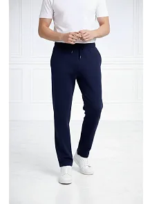 Erkek Düz Paça Beli Lastikli İpli Günlük Spor Eşofman Altı Rahat Fit - Lacivert