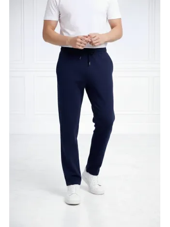 Erkek Düz Paça Beli Lastikli İpli Günlük Spor Eşofman Altı Rahat Fit - Lacivert