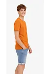 Genç Erkek Çocuk V Yaka Tişört Yazlık Model Günlük Basic Body - Turuncu